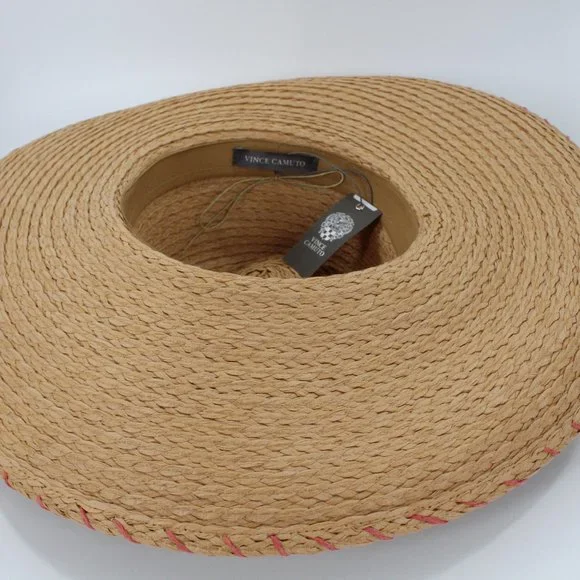 New Vince Camuto Embroidered Panama Hat #HT105 - Picture 4 of 4